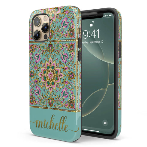 Custom Name Mandala Boho Floral iPhone Case